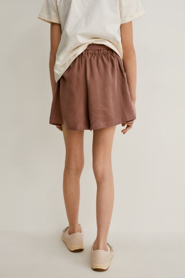 Niños - Shorts de lyocell - marrón