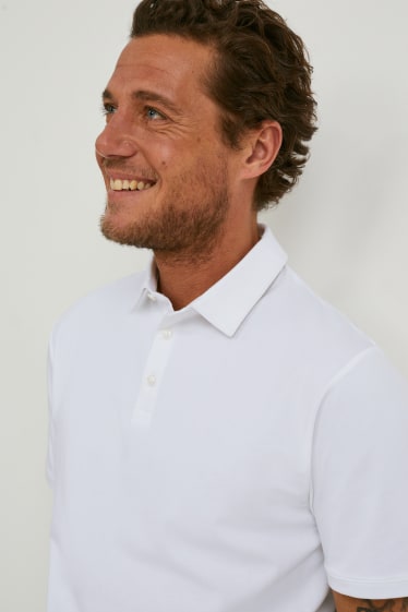 Bărbați - Tricou polo - Flex - LYCRA® - alb