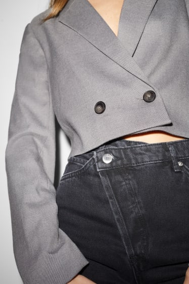 Women - CLOCKHOUSE - blazer with shoulder pads - light gray-melange