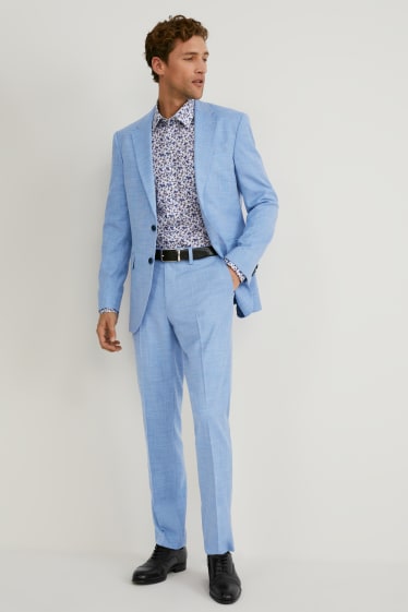 Men - Mix-and-match trousers - regular fit - stretch - LYCRA® - light blue-melange