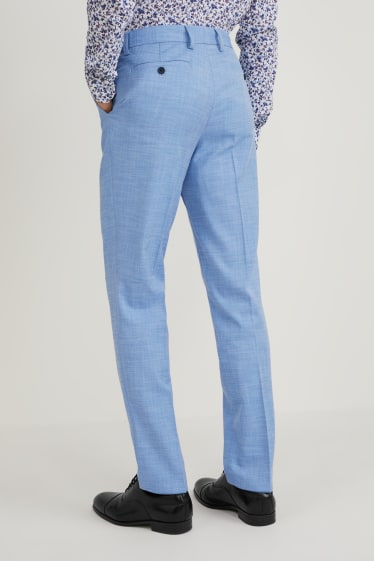 Pánské - Oblekové kalhoty - regular fit - stretch - LYCRA® - světle modrá-žíhaná