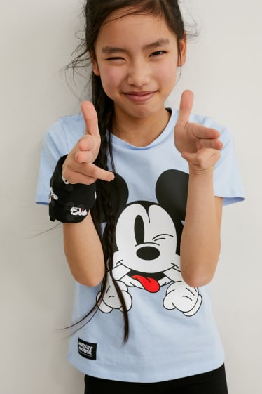 Enfants - Mickey Mouse - ensemble - T-shirt et foulard - 2 pièces - bleu clair