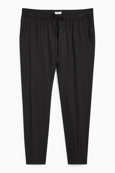 Dames - Pantalon - tapered fit - zwart