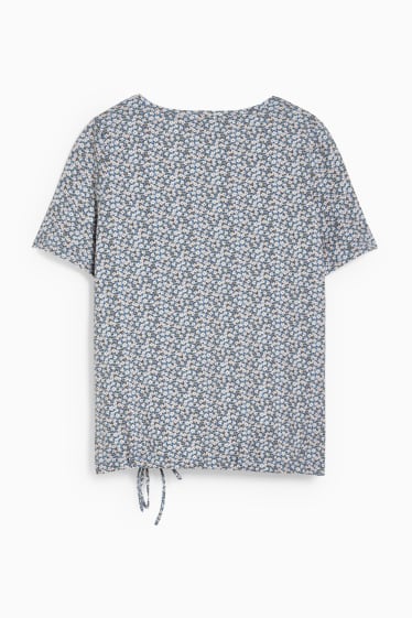 Femmes - T-shirt - à fleurs - bleu