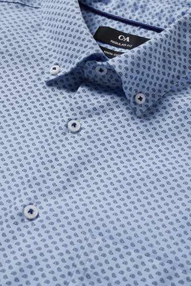 Men - Business shirt - regular fit - button-down collar - light blue