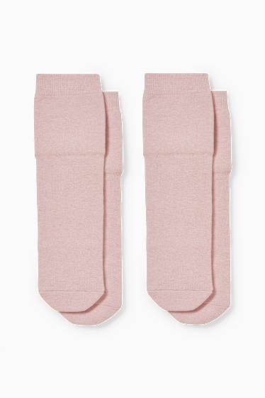 Women - Multipack of 2 - non-slip socks - rose