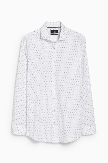 Hombre - Camisa de oficina - slim fit - cutaway - Flex - de planchado fácil - blanco