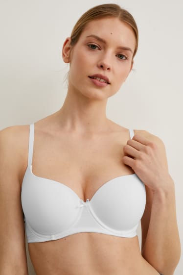 Donna - Reggiseno con ferretti - FULL COVERAGE - imbottito - bianco