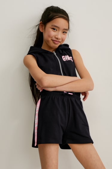 Children - Jumpsuit with hood - black