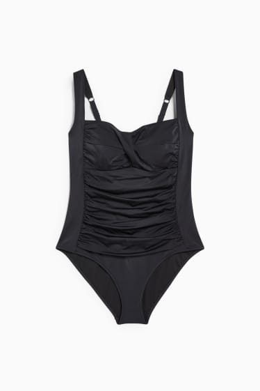 Dámské - Jednodílné dámské plavky - s vycpávkami - černá