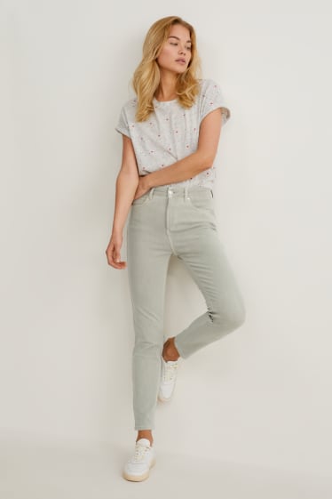 Damen - Skinny Jeans - High Waist - mintgrün