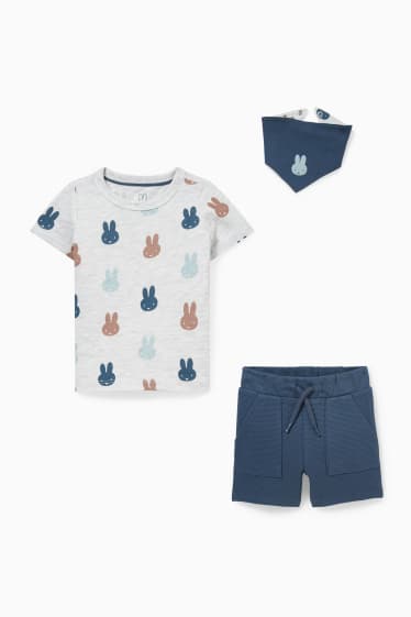 Babies - Miffy - baby outfit - 3 piece - light gray-melange
