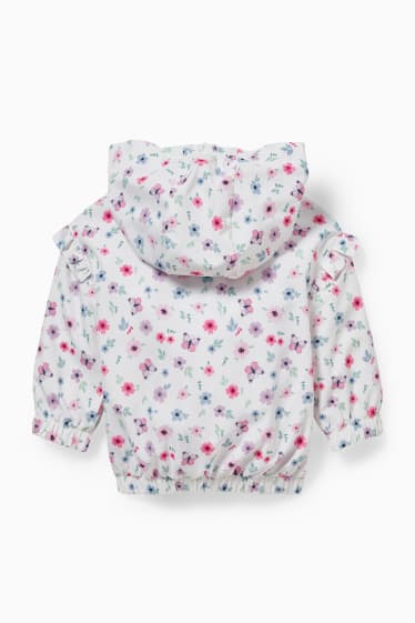 Babies - Baby jacket with hood - floral - white