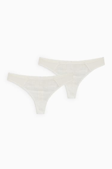 Femei - Multipack 2 buc. - tanga - alb-crem