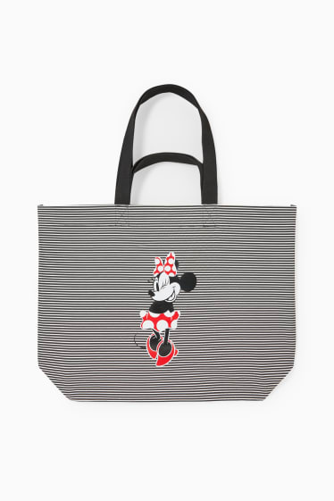 Dames - Shopper - gestreept - Minnie Mouse - zwart