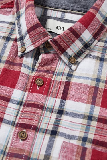 Hommes - Chemise - regular fit - col button down - à carreaux - coloré