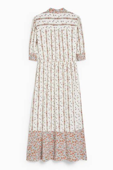 Women - Fit & flare dress - floral - white