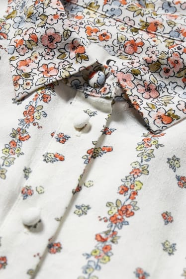 Women - Fit & flare dress - floral - white