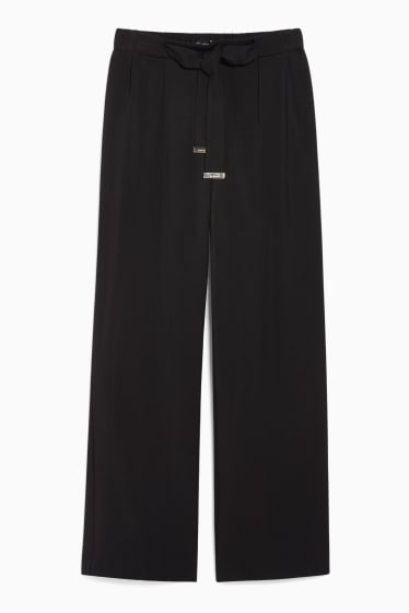 Mujer - Pantalón de tela - straight fit - negro