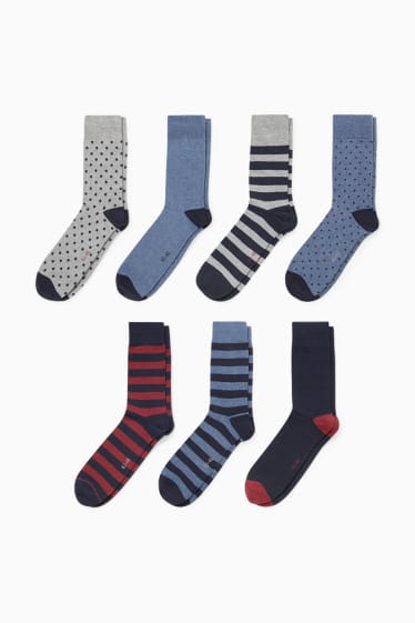 Men - Multipack of 7 - socks - LYCRA® - light blue-melange
