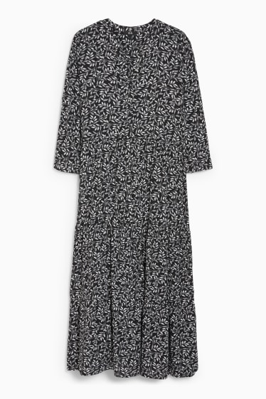 Women - Fit & flare dress - floral - black