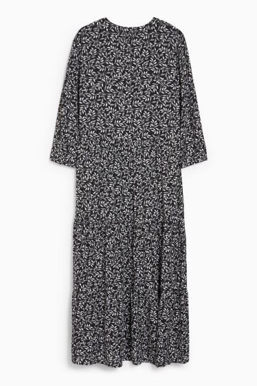 Women - Fit & flare dress - floral - black