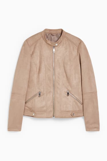 Women - Jacket - faux suede - light brown