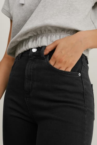 Damen - Skinny Jeans - Super High Waist - dunkeljeansgrau