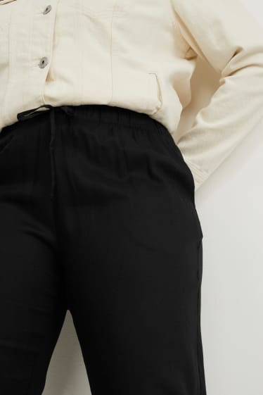 Kobiety - Spodnie materiałowe - tapered fit - czarny