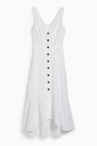 Women - Dress  - embroidered - white