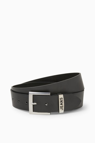 Men - Belt - faux leather - black