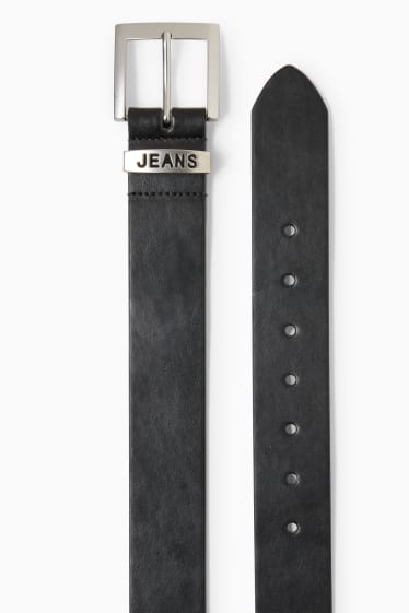 Men - Belt - faux leather - black