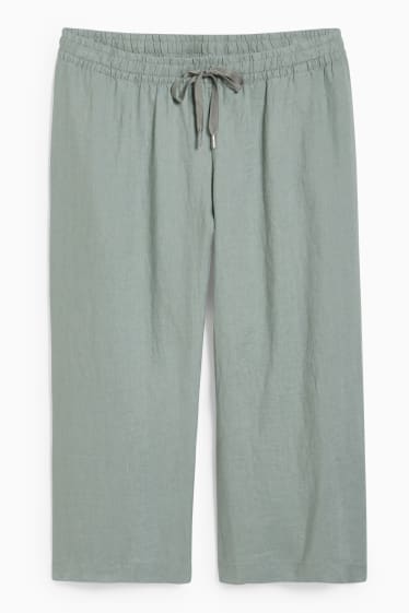 Women - Linen culottes - mint green