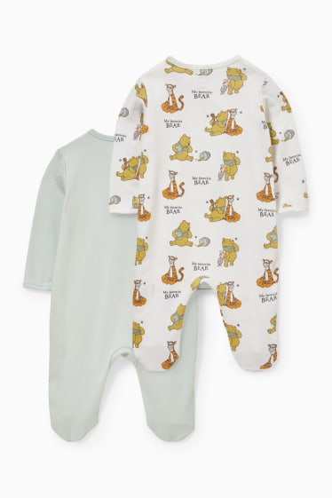 Babies - Multipack of 2 - Winnie the Pooh - baby sleepsuit - mint green