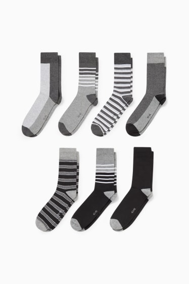 Pánské - Multipack 7 ks - ponožky - LYCRA® - šedá/černá