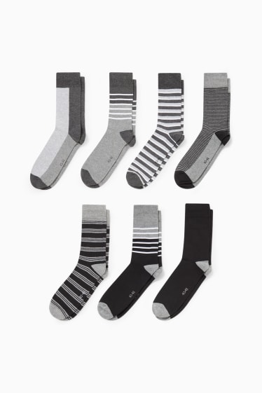 Uomo - Confezione da 7 - calze - LYCRA® - grigio / nero