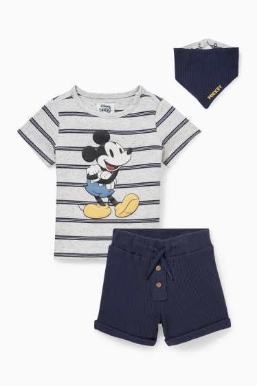 Bebés - Mickey Mouse - conjunto para bebé - 3 piezas - azul oscuro