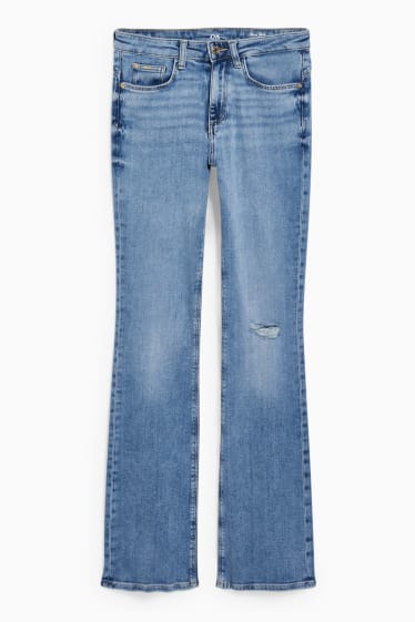 Women - Bootcut jeans - mid waist - denim-light blue