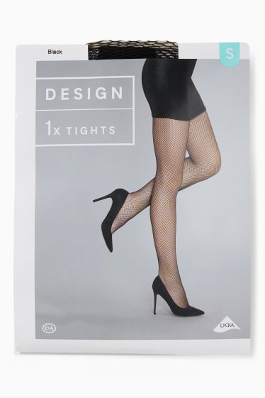 Women - Mesh tights - LYCRA® - black