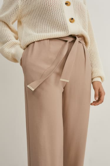 Donna - Pantaloni di stoffa - straight fit - beige