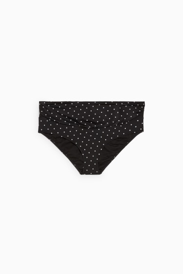 Damen - Umstands-Bikini-Hose mit Umschlagbund - LYCRA® XTRA LIFE™ - schwarz / weiß