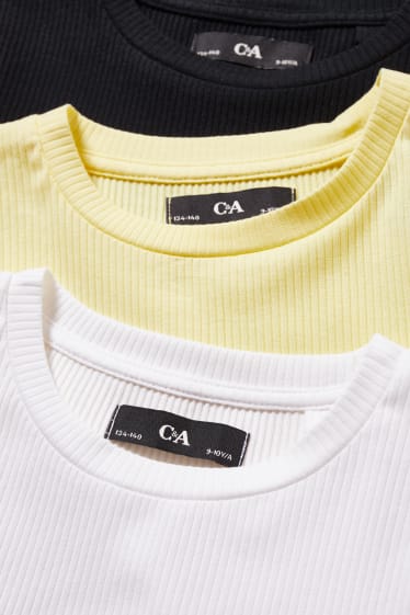 Niños - Pack de 3 - camisetas de manga corta - blanco / amarillo