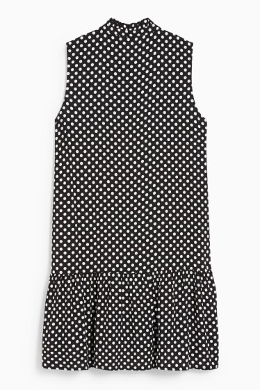 Women - A-line dress - polka dot - black / white