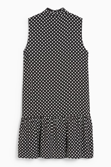 Donna - Vestito svasato - pois - nero / bianco