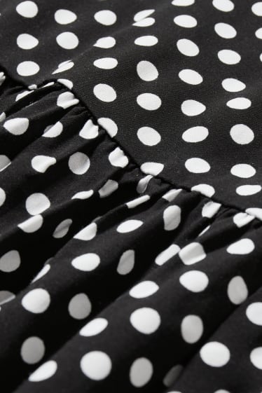 Dona - Vestit de línia A - de piquets - negre/blanc