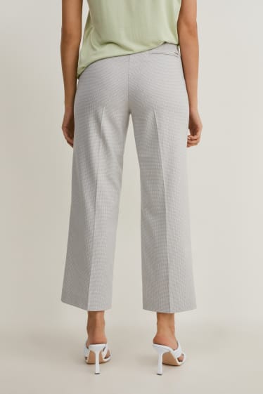 Donna - Pantaloni di stoffa - regular fit - a quadretti - beige