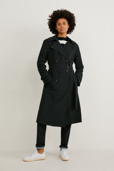 Women - Trench coat - BIONIC-FINISH®ECO - black