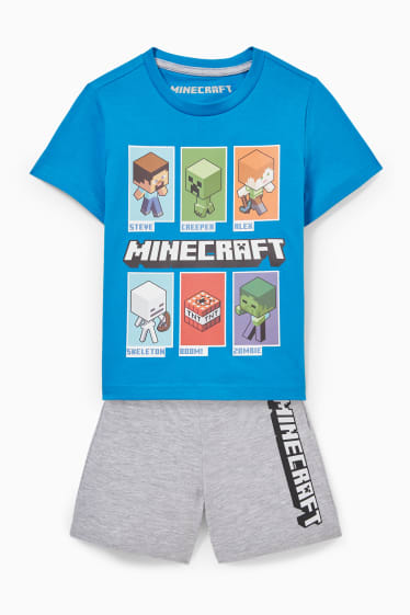 Children - Minecraft - short pyjamas  - 2 piece - blue