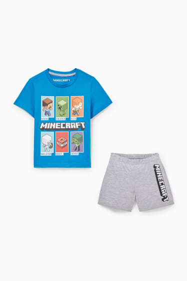 Children - Minecraft - short pyjamas  - 2 piece - blue