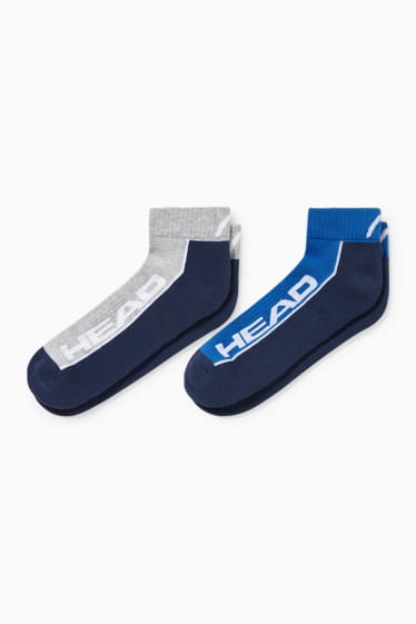 Men - HEAD - multipack of 2 - short sports socks - gray / dark blue